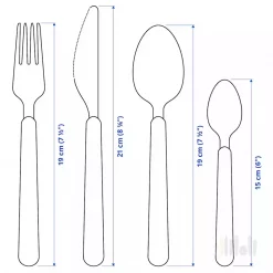 سرویس قاشق و چنگال 16 پارچه ایکیا UPPHOJD