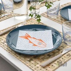 دستمال سفره طرح ماهی ایکیا SOMMARDROM