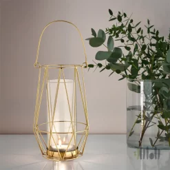 فانوس شمعی طلایی ایکیا VINDFLAKT