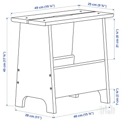 چهارپایه و پاتختی چوبی ایکیا PERJOHAN