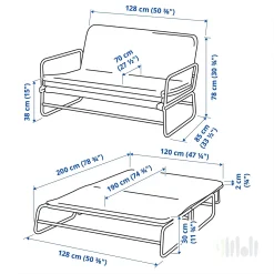 مبل تختخواب شو ایکیا HAMMARN
