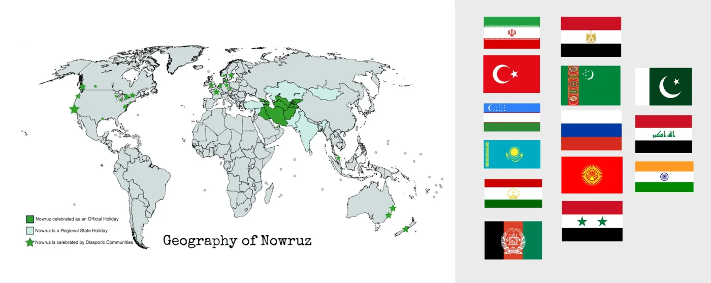 نقشه جهانی عید نوروز، سفری به قلب فرهنگ‌های مختلف